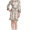 Marchesa Embroidered Sequin Tunic with Self Belt in White (white/silver) - Lyst
