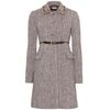 Miu Miu Wool Coat with Embellished Collar in Gray (ebano) - Lyst