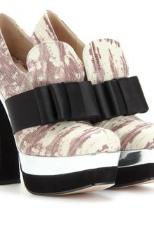 Miu Miu Crocoembossed Platform Pumps - Lyst