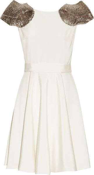Notte By Marchesa Sequinembellished Silk Dress - Lyst
