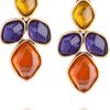 Oscar De La Renta 24karat Goldplated Cabochon Clip Earrings in Gold - Lyst