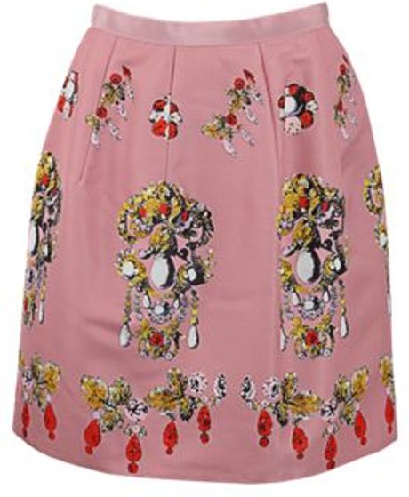 oscar de la renta pink skirt