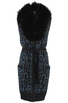 Roberto Cavalli Long Fur-Neck Sweater Vest - Lyst