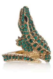 Roberto Cavalli Goldplated Swarovski Crystal Alligator Ring - Lyst