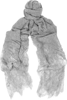 Valentino Lacetrimmed Woolblend Scarf - Lyst