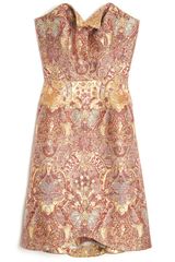 Vika Gazinskaya Strapless Jacquard Dress