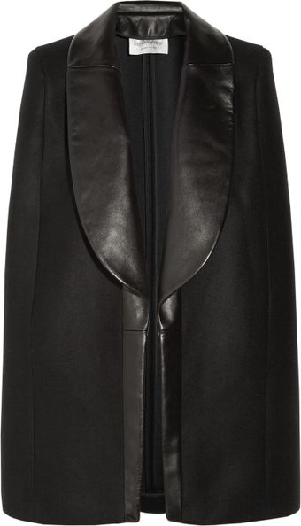 Yves Saint Laurent Leathertrimmed Wool and Cashmereblend Cape - Lyst