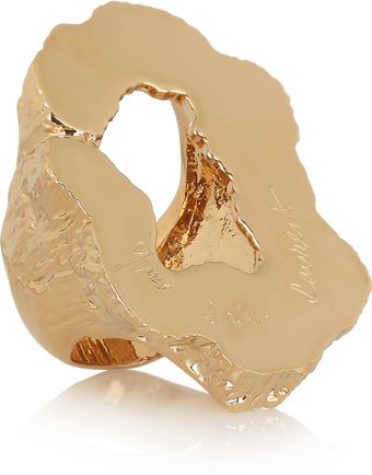 Yves Saint Laurent Feline Large Cutout Goldplated Ring - Lyst