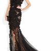 Alexander Mcqueen Embellished Silkchiffon and Lace Gown in Black - Lyst