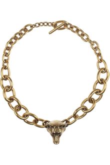 Burberry Shoes & Accessories Burnished Goldtone Fox Necklace - Lyst