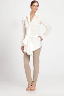 Donna Karan New York Paper Cotton Draped Tunic - Lyst