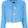 Dsquared2 Jeweled Button Cropped Jacket in Blue - Lyst