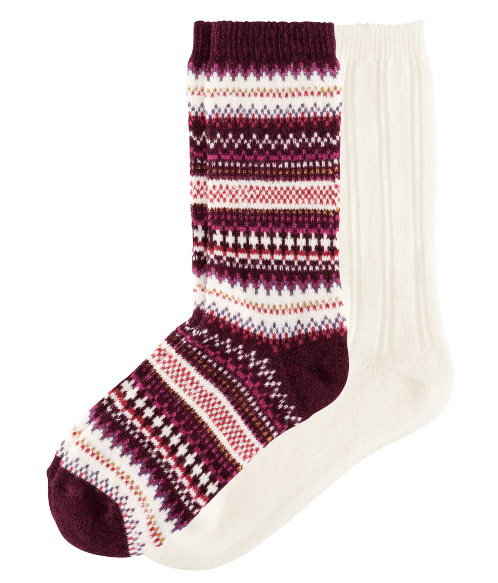 H&m TwoPack Socks in White (red) Lyst