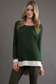 Jet By John Eshaya Two Tone Oversize Tee in Army - Lyst