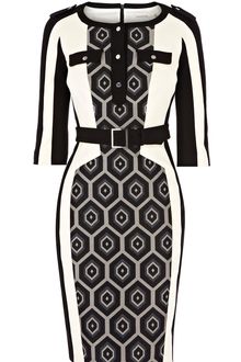 Karen Millen Fabric Mixing Collection Dress - Lyst