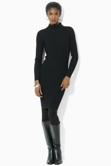 Lauren by Ralph Lauren Merino Ribbed Dress - Lyst