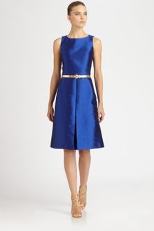 Michael Kors Belted Shantung Dress - Lyst