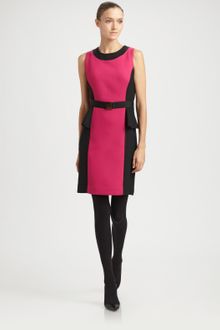 Milly Olivia Belted Peplum Dress - Lyst