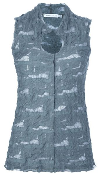See By Chloé Embroidered Sleeveless Shirt - Lyst
