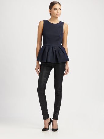 Tibi Swiss Dot Peplum Top - Lyst
