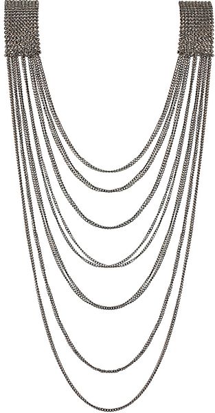 Topshop Glam Shoulder Drape Necklace - Lyst