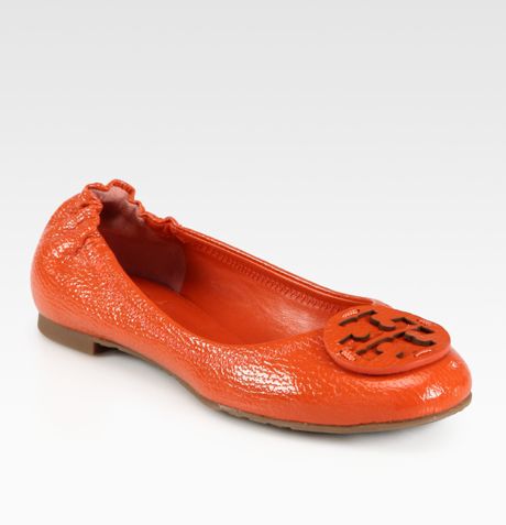 tory burch red patent flats