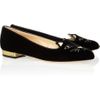 Charlotte Olympia Kitty Embroidered Velvet Flats in Black (gold) - Lyst