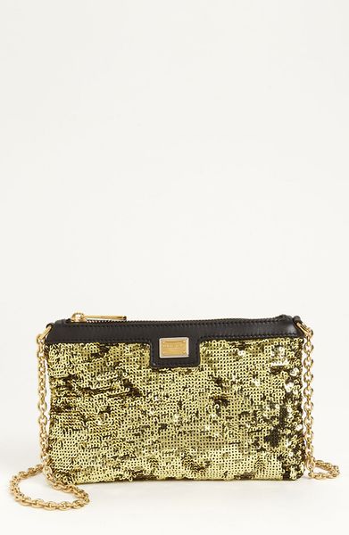 Dolce & Gabbana Miss Mini Sequin Crossbody Bag in Gold - Lyst