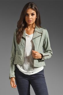 Doma Zipper Detail Leather Jacket - Lyst