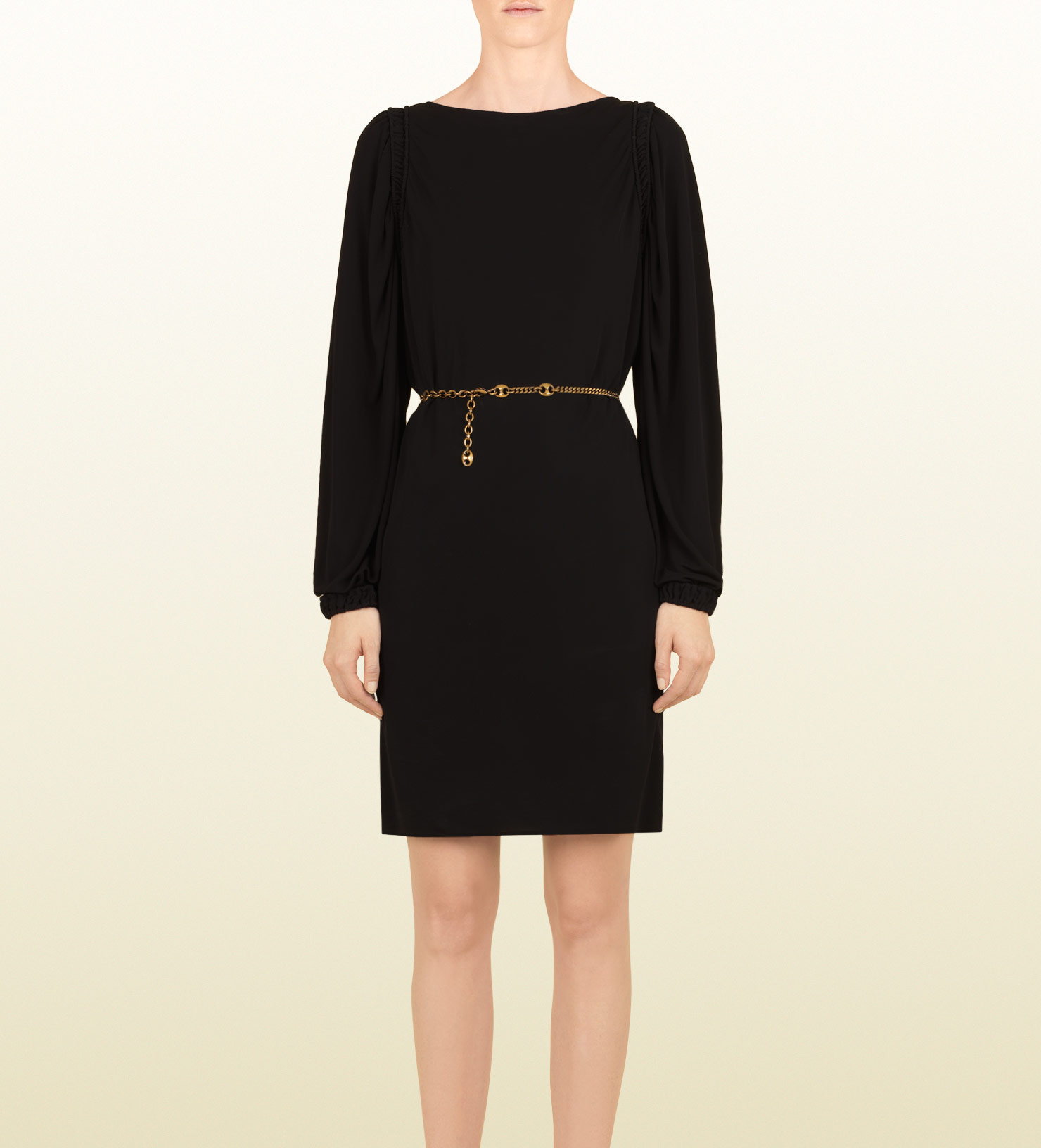 gucci jersey dress with gg belt