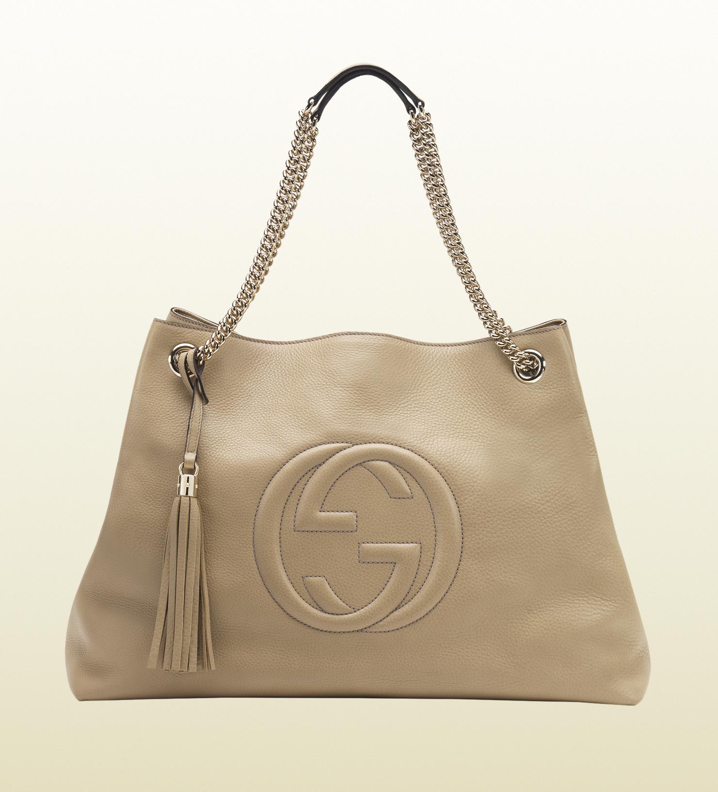 Gucci Soho Leather Shoulder Bag in Beige (cream) | Lyst
