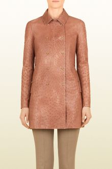 Gucci Desert Rose Ostrich Coat - Lyst