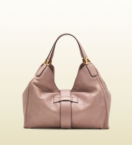 Gucci Soft Stirrup Light Pink Leather Shoulder Bag in Pink | Lyst