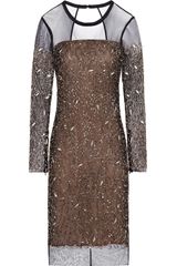 Reiss Embroidered Tulle Dress
