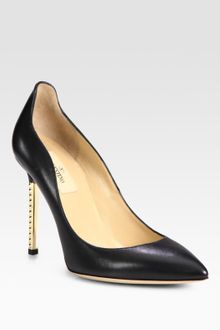 Valentino Leather Studded Pumps - Lyst
