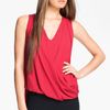 Bcbgmaxazria Faux Wrap Blouse in Purple (rio red) - Lyst