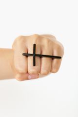 Nasty Gal Holy Twofinger Ring Black