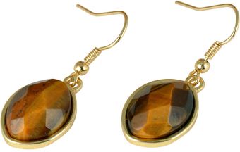 Ziba Ziba Tiger Eye Fish Hook Earrings - Lyst
