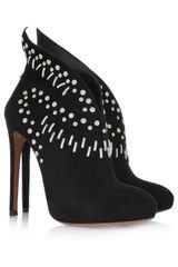 Alaïa Studded Suede Ankle Boots
