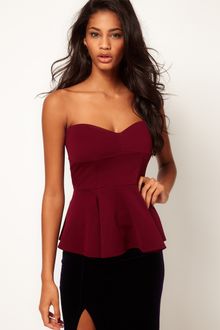 ASOS Collection Asos Strapless Top with Extreme Peplum - Lyst
