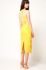 ASOS Collection Asos Diamond Back Midi Dress with Floral Embellishment