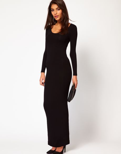 Asos Petite Exclusive Maxi Dress with Twist Back in Black