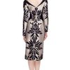 Bibhu Mohapatra Embroidered Tulle Long Sleeve Dress in Black (black/silver) - Lyst