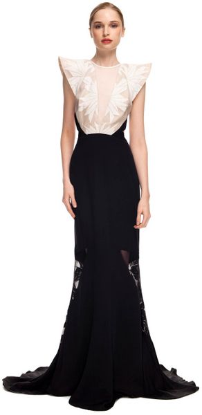 Bibhu Mohapatra Backless Onyx Amp Ivory Gown - Lyst