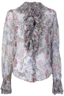 Dolce & Gabbana Sheer Floral Blouse - Lyst