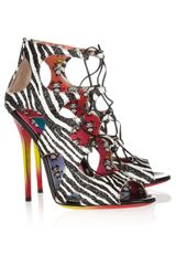 Jimmy Choo Diffuse Glitter Finished Zebra-Print Sandals