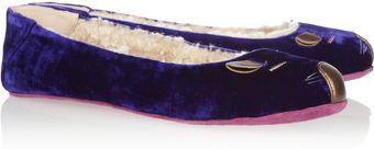Marc By Marc Jacobs Faux Shearling Lined Velvet Mouse Slippers - Lyst