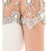 Marchesa Silk Column Gown with Tulle Overlay in White (cream) - Lyst