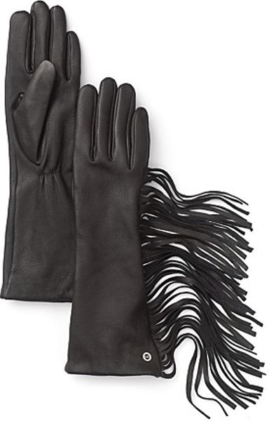 Michael Kors Michael Cashmere Lined Deerskin Gloves in Black - Lyst