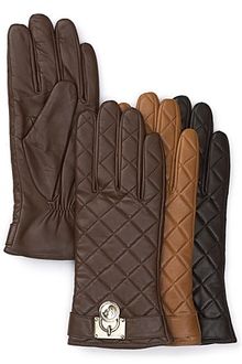 Michael Kors Michael Quilted Gloves with Padlock - Lyst